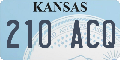 KS license plate 210ACQ