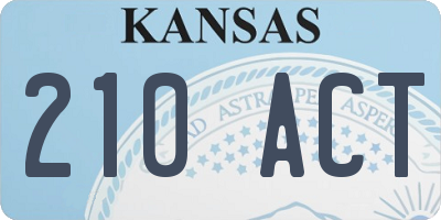 KS license plate 210ACT