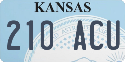 KS license plate 210ACU