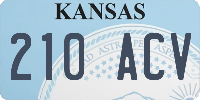 KS license plate 210ACV