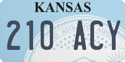 KS license plate 210ACY