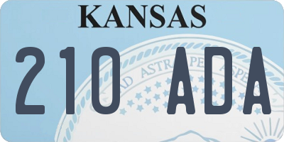 KS license plate 210ADA