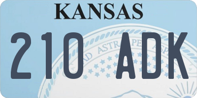 KS license plate 210ADK