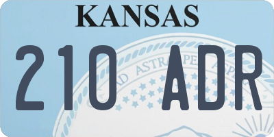 KS license plate 210ADR