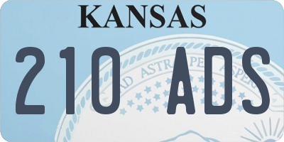 KS license plate 210ADS
