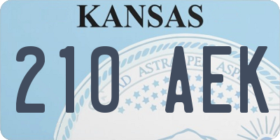 KS license plate 210AEK