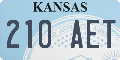KS license plate 210AET