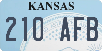 KS license plate 210AFB
