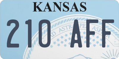 KS license plate 210AFF