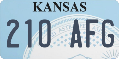 KS license plate 210AFG