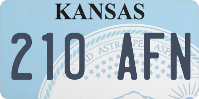 KS license plate 210AFN