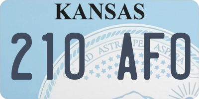 KS license plate 210AFO