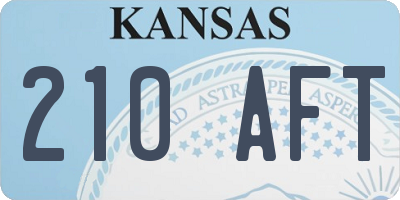 KS license plate 210AFT
