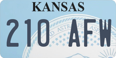 KS license plate 210AFW