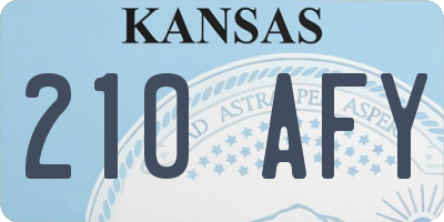 KS license plate 210AFY