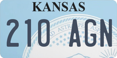 KS license plate 210AGN