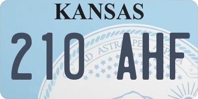 KS license plate 210AHF