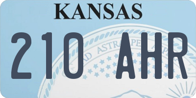 KS license plate 210AHR