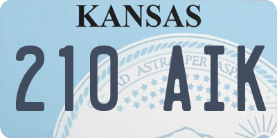 KS license plate 210AIK