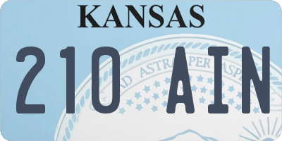 KS license plate 210AIN