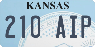 KS license plate 210AIP