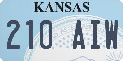 KS license plate 210AIW
