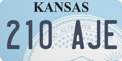 KS license plate 210AJE