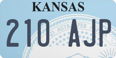 KS license plate 210AJP