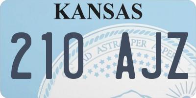KS license plate 210AJZ