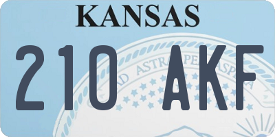 KS license plate 210AKF