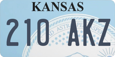 KS license plate 210AKZ
