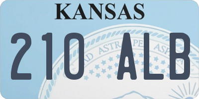 KS license plate 210ALB