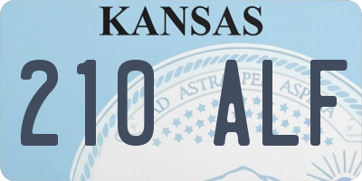 KS license plate 210ALF