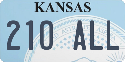 KS license plate 210ALL
