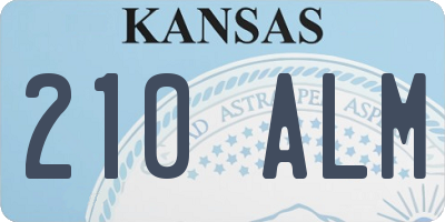 KS license plate 210ALM