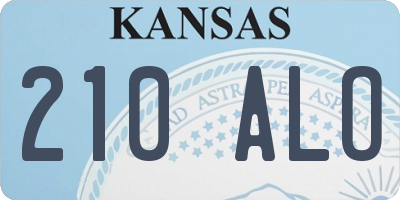 KS license plate 210ALO