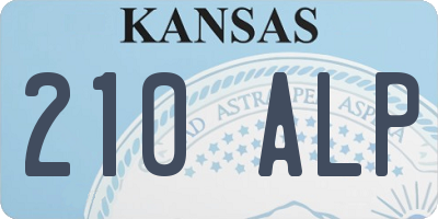 KS license plate 210ALP