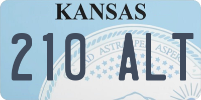 KS license plate 210ALT