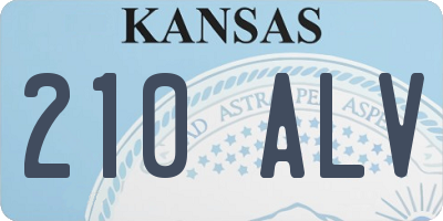 KS license plate 210ALV