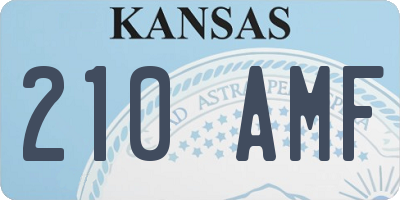 KS license plate 210AMF