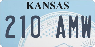 KS license plate 210AMW