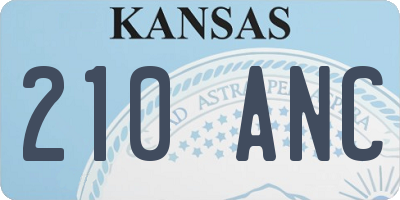 KS license plate 210ANC