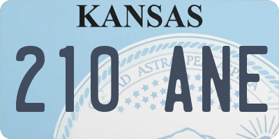 KS license plate 210ANE