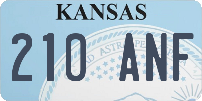 KS license plate 210ANF