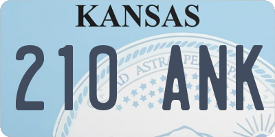 KS license plate 210ANK