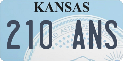 KS license plate 210ANS