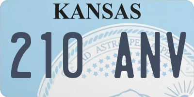 KS license plate 210ANV