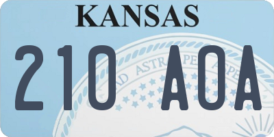KS license plate 210AOA
