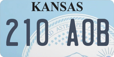 KS license plate 210AOB