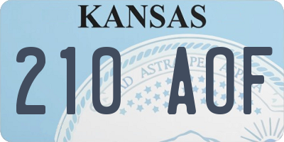 KS license plate 210AOF